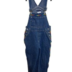 Limited Too Denim Overalls with Rainbow Accents